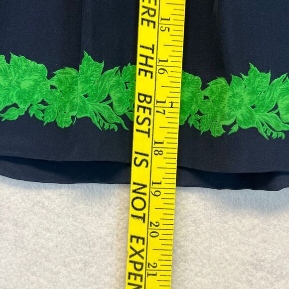J. CREW 100% Silk Skirt Size 8 Beanstalk Stripe Blue Green Mini Pleats Lined - Picture 11 of 15